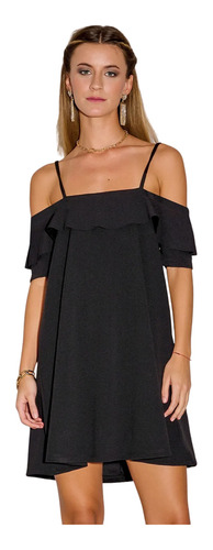 Vestido Negro Crepe Juana Bonita 