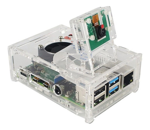 Carcasa Case Raspberry Pi 4 B Soporte Camara 5mp V1.3 Pi4