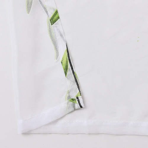 Moderna Cortina Transparente Verde Con Ventana Lavable Para