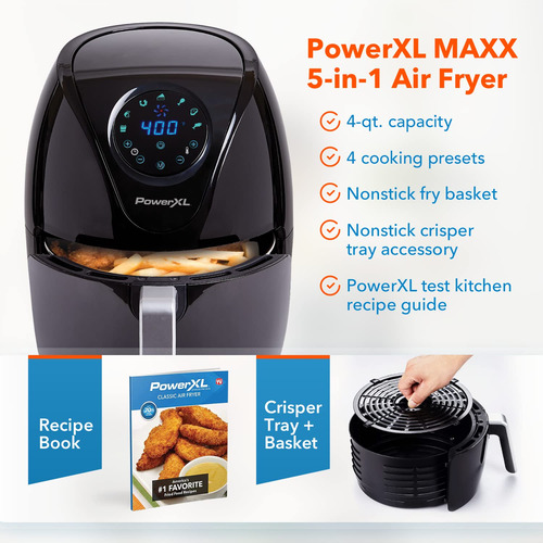 Freidora Powerxl Maxx 4l Edición Especial 2022 Negra