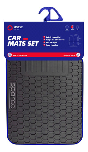 Piso Pesado Ergonomico Panal Abeja C/logo 3 Pcs Azul
