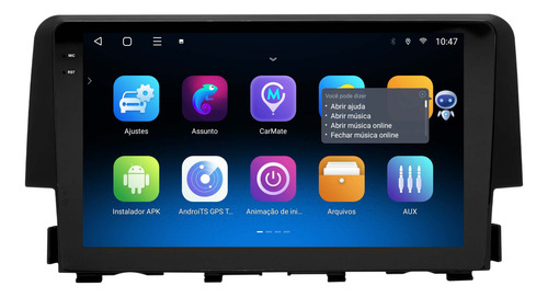 Multimidia Civic G10 17/21 9p Android 14 4/64gb 4g Cam 360°