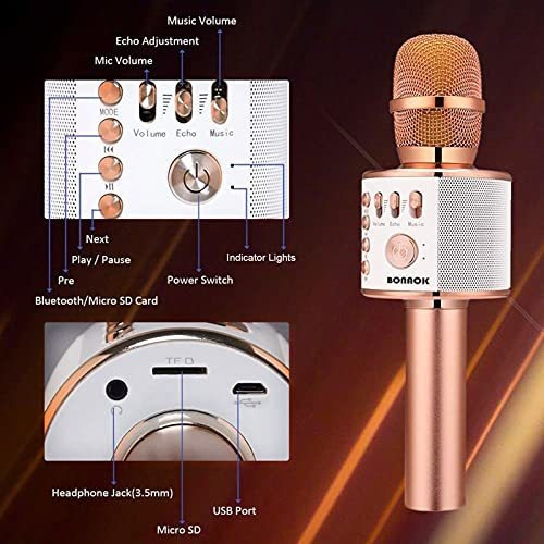 Microfono De Karaoke De Alta Compatibilidad Color Rosa