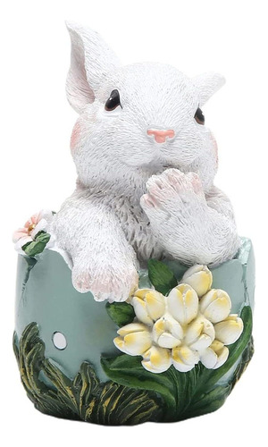 Decoración De Conejo De Pascua De Resina