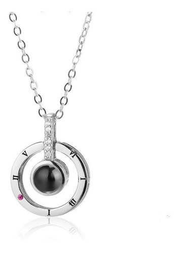 Imagen 5 de 8 de Collar Cadena Proyecta Te Amo 100 Idiomas Y Caja De Regalo