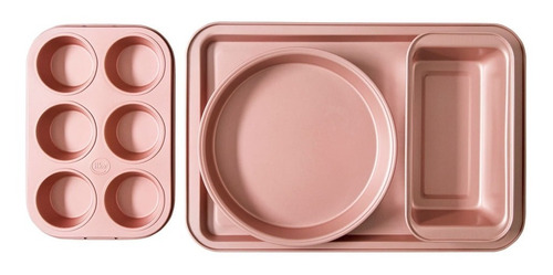 Set De 4 Moldes Antiadherentes Silver Rose Gold Ilko