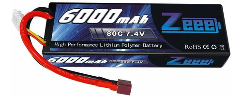 Bateria Lipo 6000mah 80c 2s 7.4v Conector Deans Zeeee