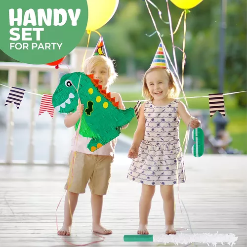 Paquete de piñata de dinosaurio con venda para los ojos y murciélago (17 x  13 x 4 pulgadas), perfecto para fiestas de cumpleaños, fiestas temáticas de  animales, decoraciones : : Juguetes y Juegos