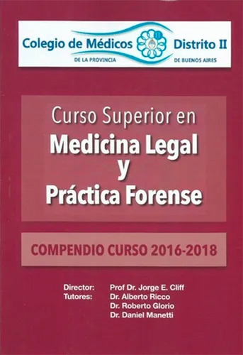 Curso Superior Medicina Legal Y Práctica Forense 2016- Cliff