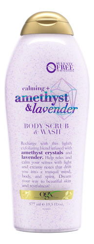 Gel de baño y exfoliante calmante Ogx + amatista y lava