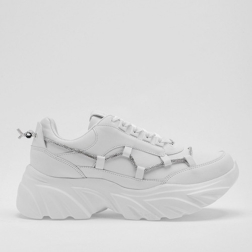 Tenis Mujer Clasben Swarovsky Blanco 124-971