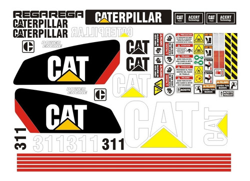 Calcomanías Para Excavadora Caterpillar 311 Opción 1