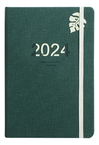 Planificador 2024 Organizador Personal Verde Oscuro