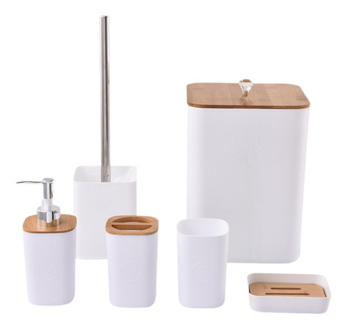 6 Piezas De Accesorios De Baño Set De Cepillo De Cuadrado