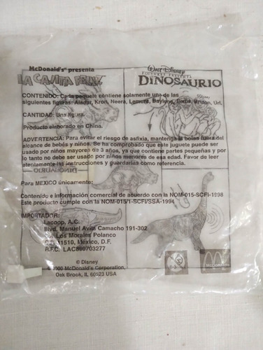 Juguete Mc Donalds Dinosaurio (2000) - Bruton (Usado)