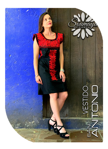 Vestido Artesanal Para Dama San Antonio Bordado Mexicano