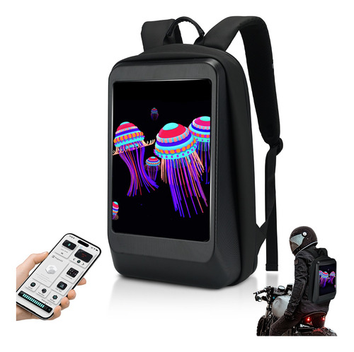 Mochila Para Motociclista Pantalla Led Backpack App Control