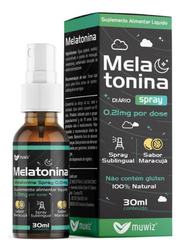 Melatonina Spray 0,21mg De Melatonina Por Dose 30ml - Muwiz
