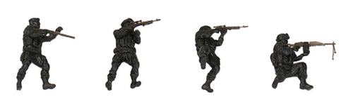 4x 1/72 Comando Personas Figuras Escritorio Ornamento Tren