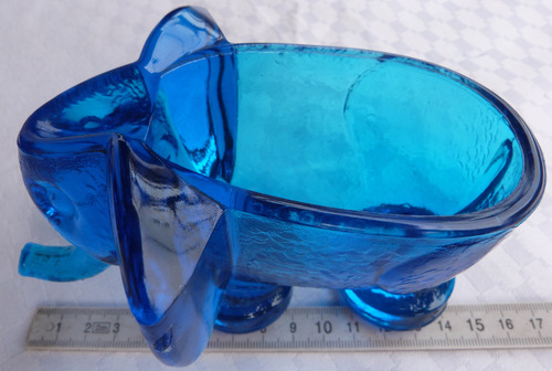 Monijor62-antiguo Coleccion Querandi Elefante Vidrio Azul (Usado)