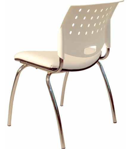 Silla Fija Apilable De Hogar Escritorio Bar Diseño Excelente Color Blanco