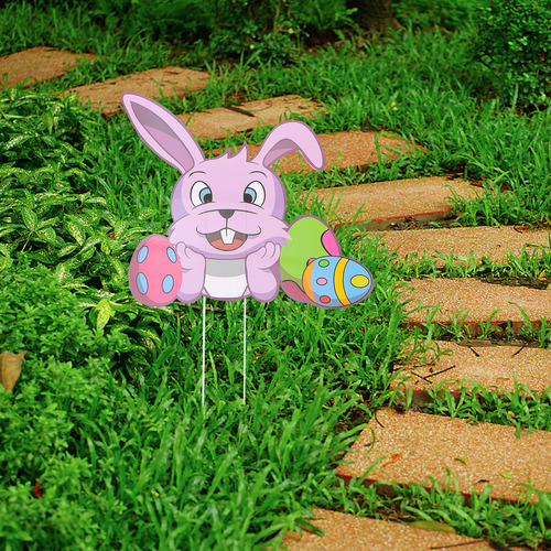 Letrero De Jardín De Pascua, Tarjeta De Pascua, Conejo