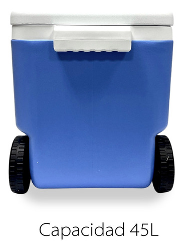 Hielera Portátil Con Ruedas Plástico Resistente Set De 4 Pz Azul