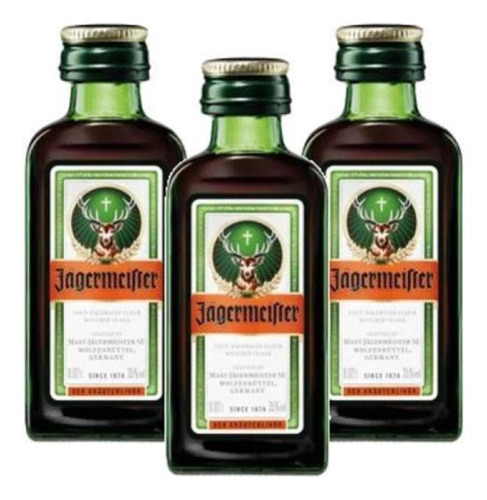 Kit 3 Bebida Licor Jagermeister Mini Garrafa Vidro 20ml