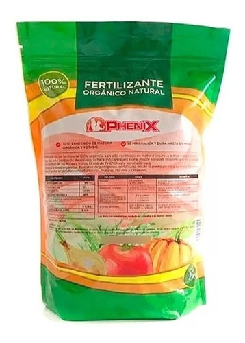 Phenix Fertilizante Organico 1 Kg Floracion Potasio Pellets