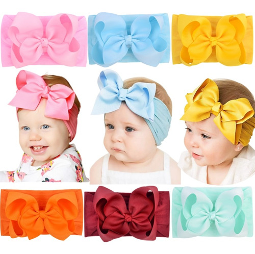 Diademas Bebe Elásticas De Nylon Para Bebés Y Niñas, 6color