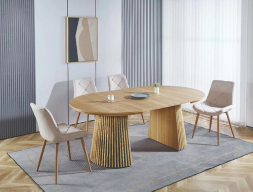 Mesa De Comedor Elegante Varillada Moderna 1.60 X 90 Madera Madera