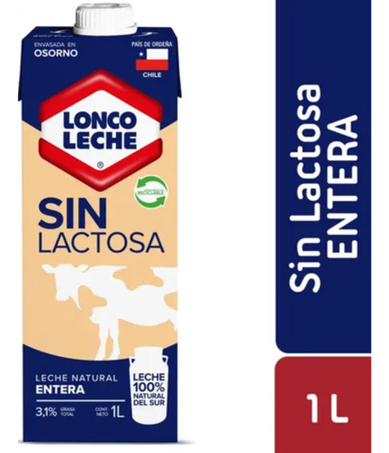 Leche Entera Sin Lactosa Loncoleche 1l