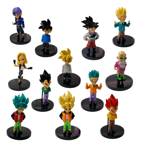 12pz Figuras Anime Dragon Ball Dbz Goku Bulma Vegeta Set