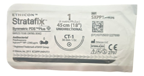 Sutura Stratafix 1 1/2c 36mm Symmetric Pds Plu Sxpp1a404 1pz