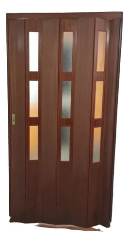 Puerta Plegadiza/ Interior/ Simil Madera Vidriada 90x2 Nobel