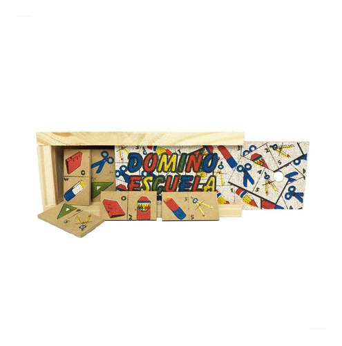 Imagen 1 de 6 de Domino De Madera Infantil - Juegos De Mesa Didacticos !
