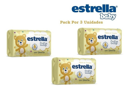 Jabon De Tocador Estrella Baby Pack De 3 Unidades 75g