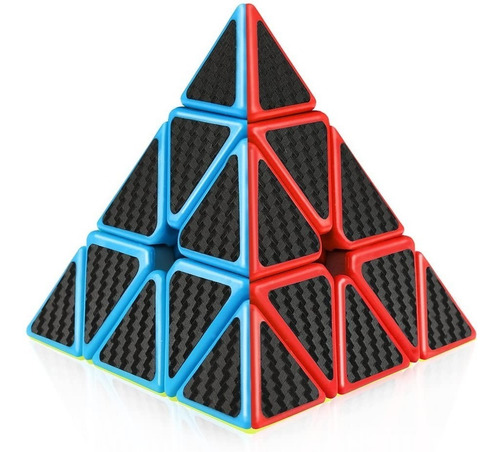 Cubo Qiyi Qiming Pyraminx F/carbono + Estuche Color De La Estructura Fibra De Carbono