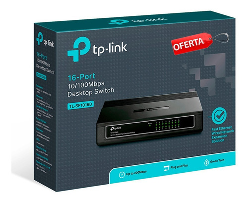 Tl-sf1016d Switch De 16 Puertos A 10/100mbps De Escritorio