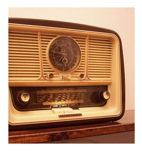 Vinilo 30x30cm Cuadro Decorativo Radio Vintage Clasico P5