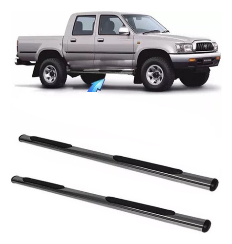 Estribo Tubular Oblongo Cromado Hilux Dupla 1997 2004