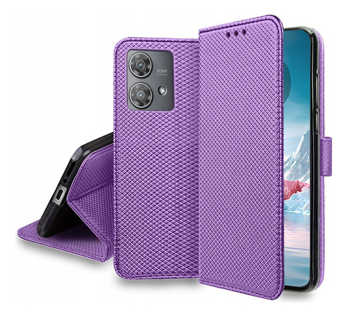 For Motorola Edge 40 Neo Pu Wallet Flip Card Case+lanyard