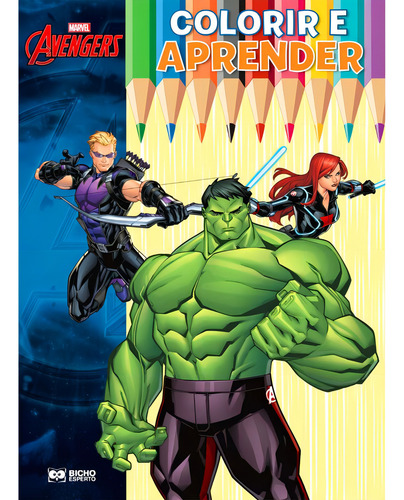 Marvel Colorir E Aprender Avengers 2 Capa Hulk De Eduardo Starke Editora Bicho Esperto Em Português