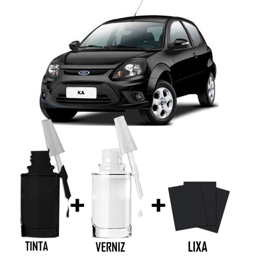 Tinta Tira Risco Automotivo Ford Ka Cor Preto Ebony