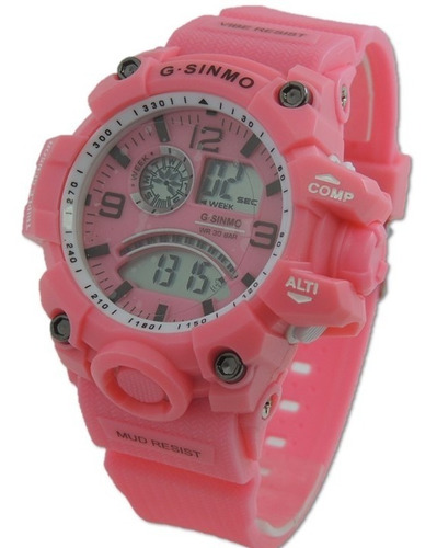 Relógio Digital G-sinmo Fitness Feminino Rosa