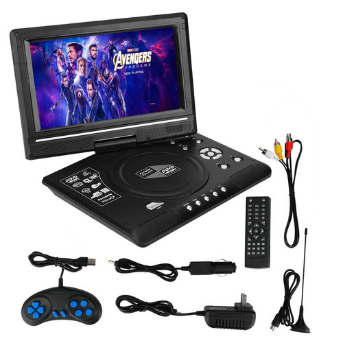 Reproductor Dvd Portatil 9,8 Tv Fm Juegos 12v 220v Usb C/rem