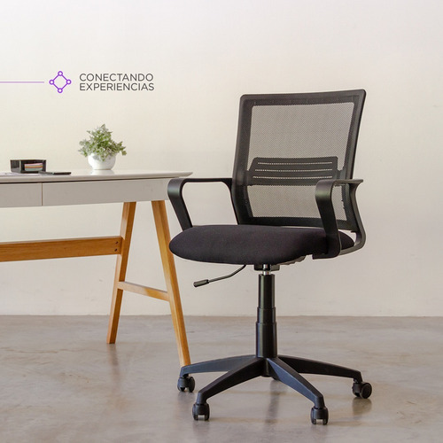 Silla De Escritorio Negra Gerencial Rolic Link Respaldo Mesh