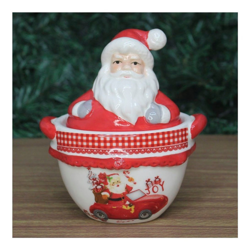 Baleiro Bomboniere Natal Papai Noel Cerâmica 13cm