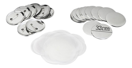 32mm 300sets Pin Insignia Botón Partes Suministros Para