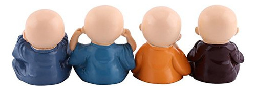 4 Monjes Figura Estatua Lindos Monjes Pequeños No Escuchan M